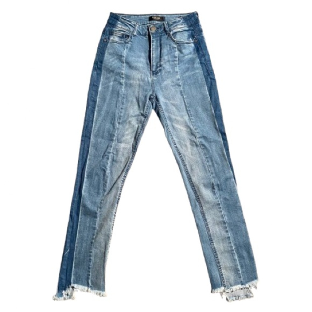 Black Label Two-Tone Blue Straight Leg Jeans